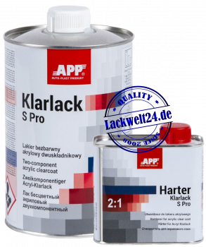 APP Klarlack S-Pro, hochglänzend, VOC, MV: 2:1, schnelltrocknend, 1,5 Liter Set