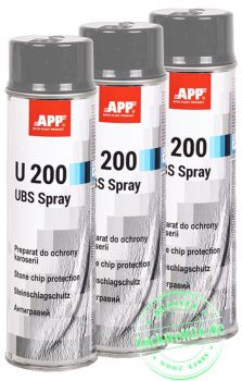 3x Steinschlagschutz U200, grau, überlackierbar, je 500ml Spraydose