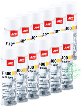 12x Hohlraum-Spray F400, transparent, je 500ml Spraydose, mit Sprühkopfsonden