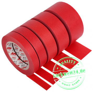 Profi-Abdeckband RedTape in 5 Breiten, 110°C, feuchtigkeitsbeständig, UV-Fest, Rot, 45m Rolle