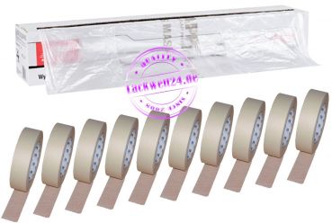1 Rolle Abdeckfolie 4m x 150m + 5x Abdeckband beige, 36mm (50m lang)