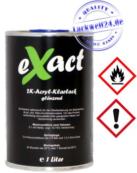 eXact 2K-Klarlack, glänzend, UV- und Lösemittelfest, 1 Liter Dose