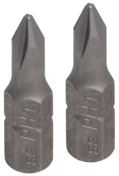 Kreuz-Bit PH1, 2er Pack (Antrieb: Aussensechskant 6,3mm)
