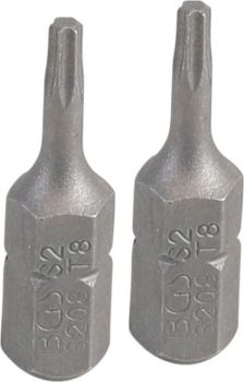 Bit - T-Profil (Torx) T8, (Aussensechskant 6,3mm), 2er Pack