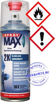 SprayMax 2K-Klarlack, SEIDENMATT, UV- & Lösemittelfest, 400ml Spraydose