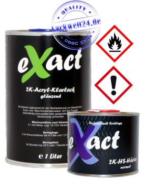 eXact 2K-Klarlack, glänzend (1 Liter) + 2K-Härter (0,5 Liter) im Set