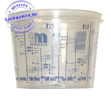 Lack Mischbecher mit Skala (2:1/3:1/4:1/5:1), PVC, 385ml Füllmenge