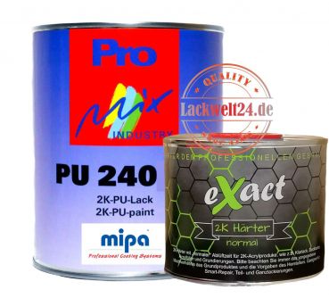 MIPA/eXact 2K-Acryl-Lack Set, VW/Audi (nach Farbauswahl), 1kg Lack + 0,5 Liter Härter, (4 Glanzstufen wählbar)