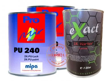 MIPA/eXact 2K-Acryl-Lack Set, Mercedes (nach Farbauswahl), 2kg Lack + 1 Liter Härter, (4 Glanzstufen wählbar)