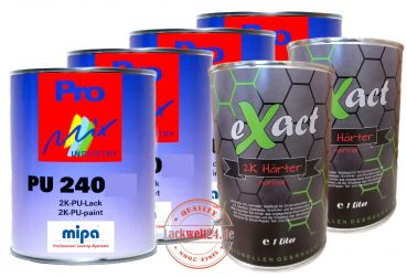 MIPA/eXact 2K-Acryl-Lack Set, Fiat (nach Farbauswahl), 4kg Lack + 2 Liter Härter, (4 Glanzstufen wählbar)