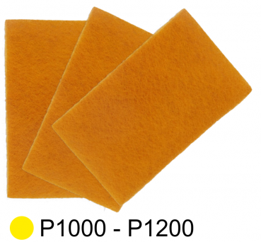 5x Schleifvlies-Pad, Gold (microfein), P1000-P1200, zum Schleifen und Mattieren