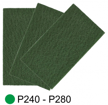 5x Schleifvlies-Pad, Grün (grob), P240 - P280, zum Schleifen und Mattieren
