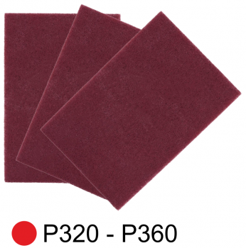 Schleifvlies-Pad, Rot (mittel), P320 - P360, zum Schleifen und Mattieren