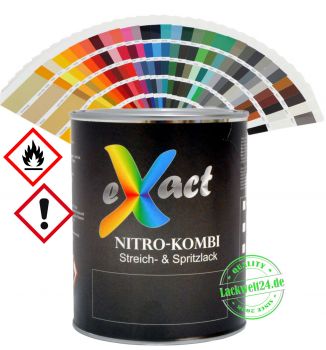 eXact 1K Nitro Kombi Lack, Baumaschinen Wunschfarbton, GLÄNZEND, 1kg Dose (zum streichen & spritzen)