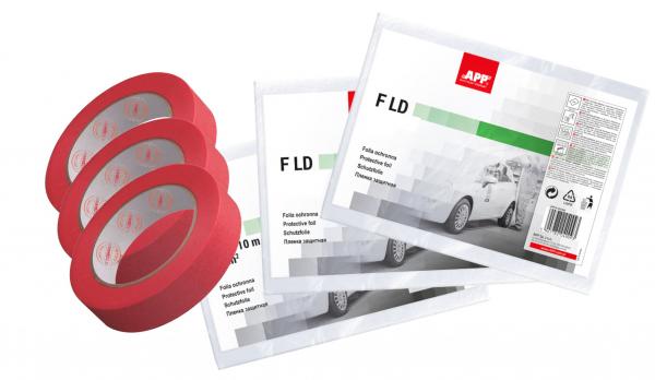 3 Rollen Profi Abdeckband Rot 24mm + 3 Abdeckfolien 4x5m, Maler & Lackierer