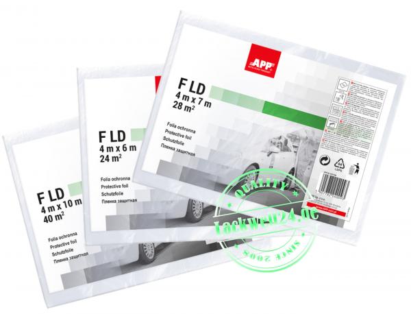 Abdeckfolie, Abdeckplane, Lackierfolie, 4x5 Meter / 20m², transparent, 50 Stück (1 Karton)