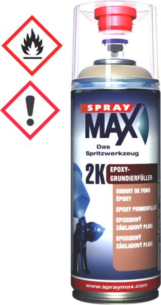 SprayMax 2K-Epoxy-Grundierung, Grau, Sperrgrundierung, Rostschutz, 400ml