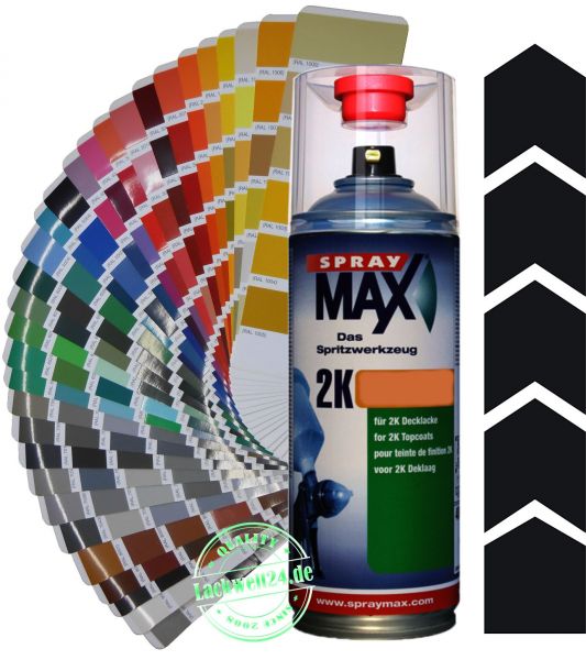 2K-Acryl-Lackspray RAL 9005 Tiefschwarz, 4 Glanzstufen wählbar, 400ml Sprühdose