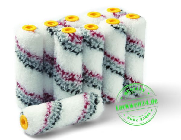 10 Stück Silverline Heizkörperwalze HK 10cm, für glatte Untergründe, 12mm Flor (#RP)