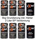 eXact 2K-Epoxid-Grundierung, hellgrau, inkl. Härter (6x1kg Set) + EP-Verdünnung (2 Liter)