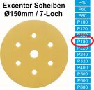 100x (Excenter)Schleifscheibe, P180 (Korn 180), 6/7 Loch, klett (Auslaufartikel)